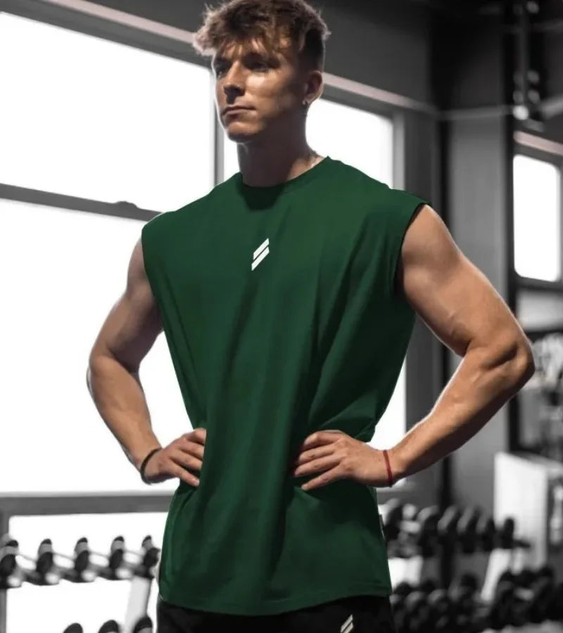 Summer Fitness Sports Tank Top Men's Breathable Loose Fit Training