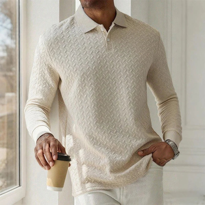 Men Long Sleeve Polo Shirt High Quality Male Clothing Office Polos