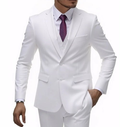 13 Color Basic Style Men's Casual Solid Color 3 Pieces Suits / Male