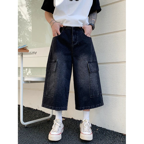 New American Retro High Waist Loose Wide Leg Man Pants Men's Jeans