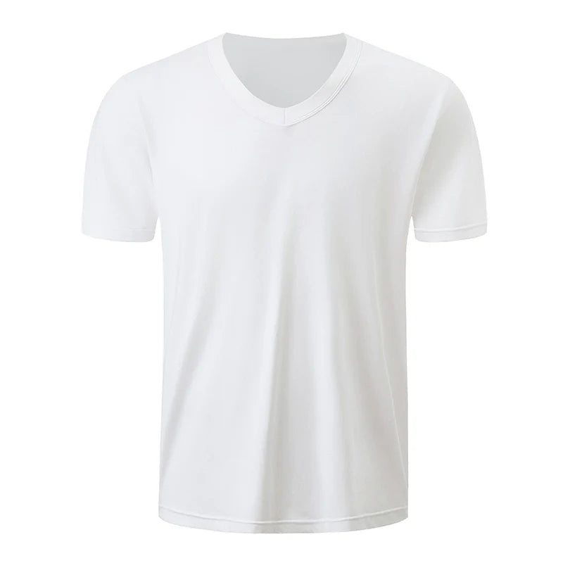1/2/3 Piece Men's Solid Color Four Season Short Sleeved V-neck Sports