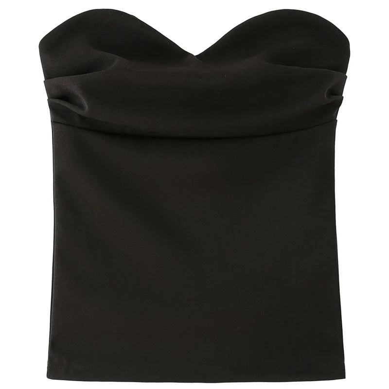HXAO Ruffled Pant Sets Women's Two Pieces Set Strapless Crop Backless