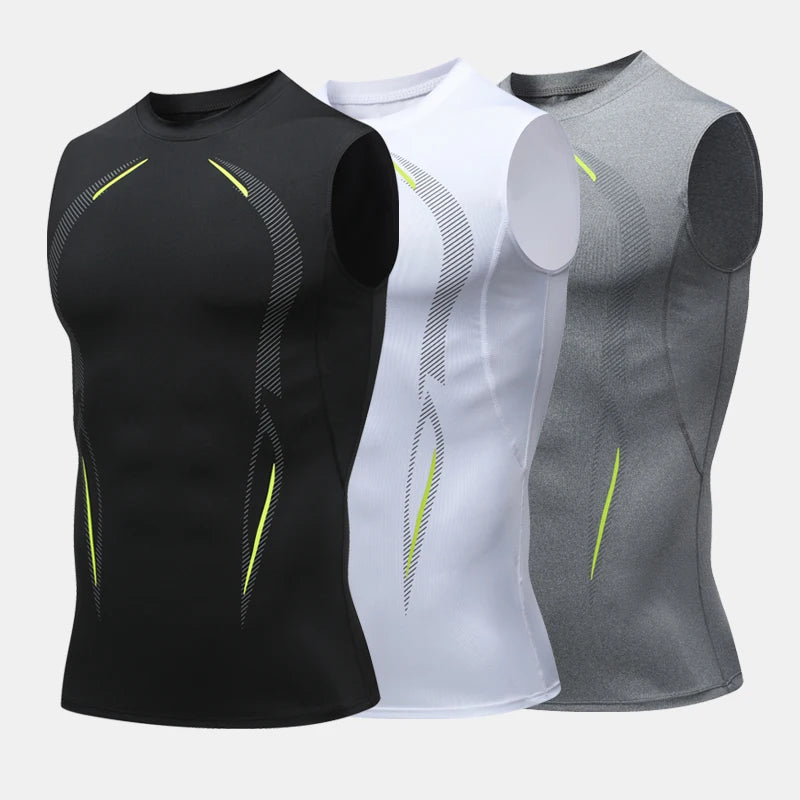 Compression Tank Top Men Running Gym Shirt Sleeveless Quick Dry