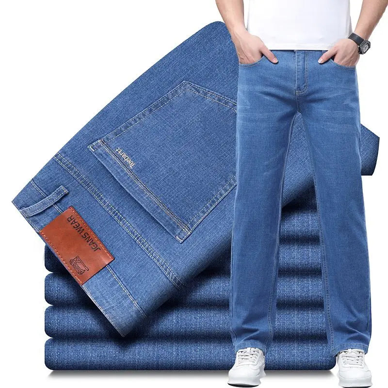 New Men Light Luxury Stretch Slim Fit Pants Comfortable Soft Business