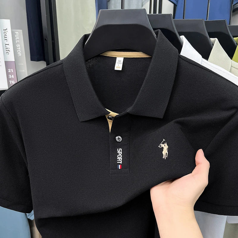 100% cotton high-end brand short sleeve polo shirt men's fashion