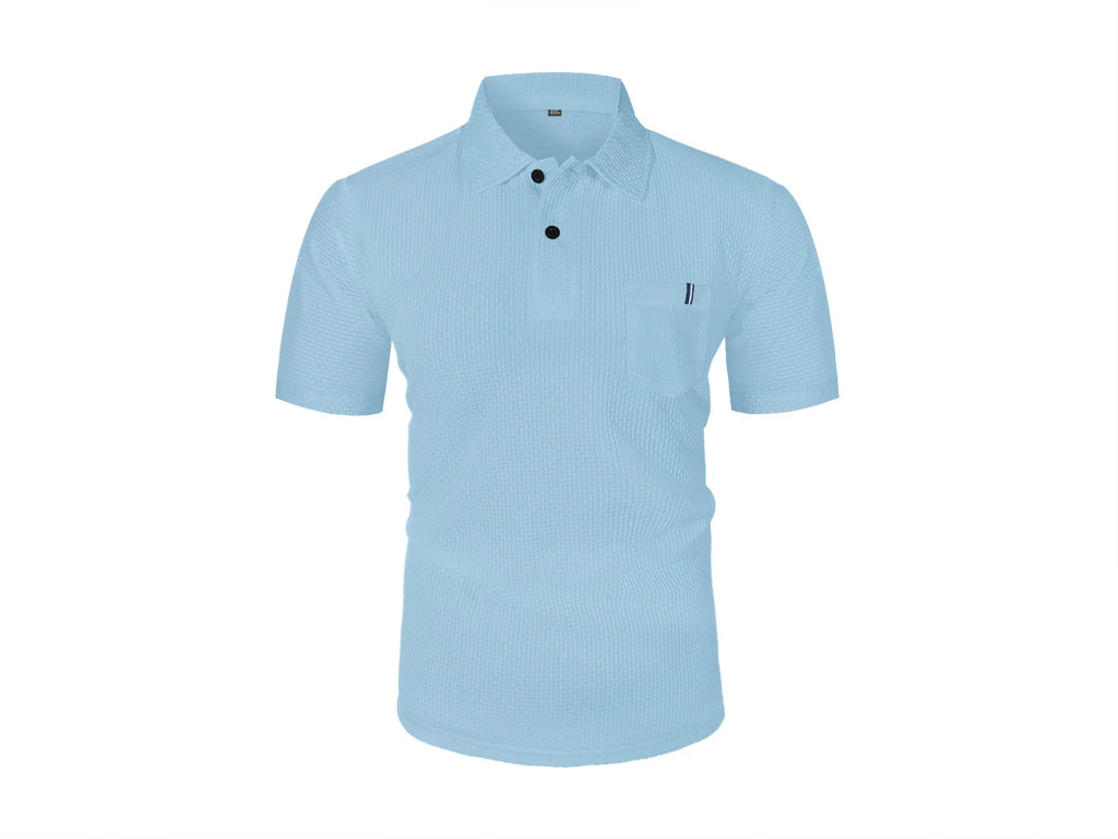 Summer ice silk lapel pocket POLO shirt, men's short-sleeved T-shirt,