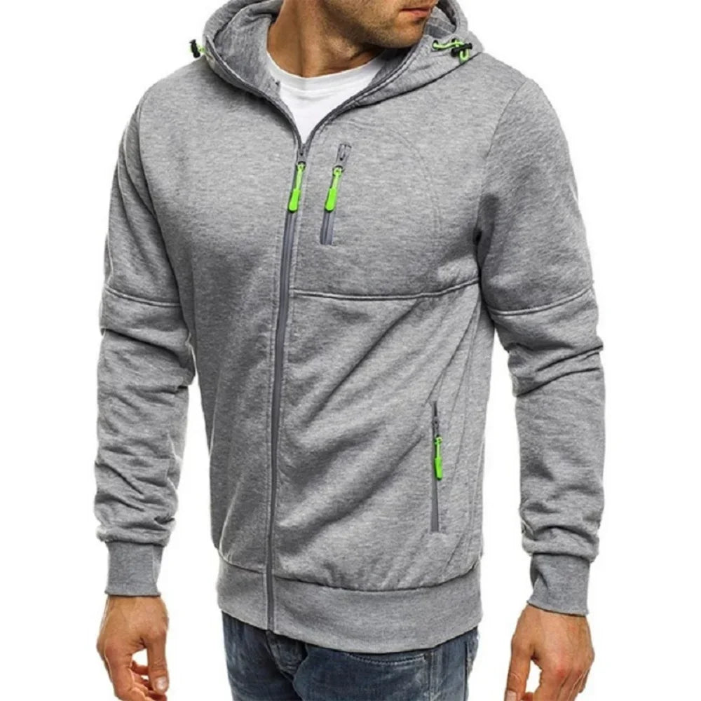 Men's Hoodies Long Sleeve Sweatshirt Zipper Design Hooded Sweatshirt