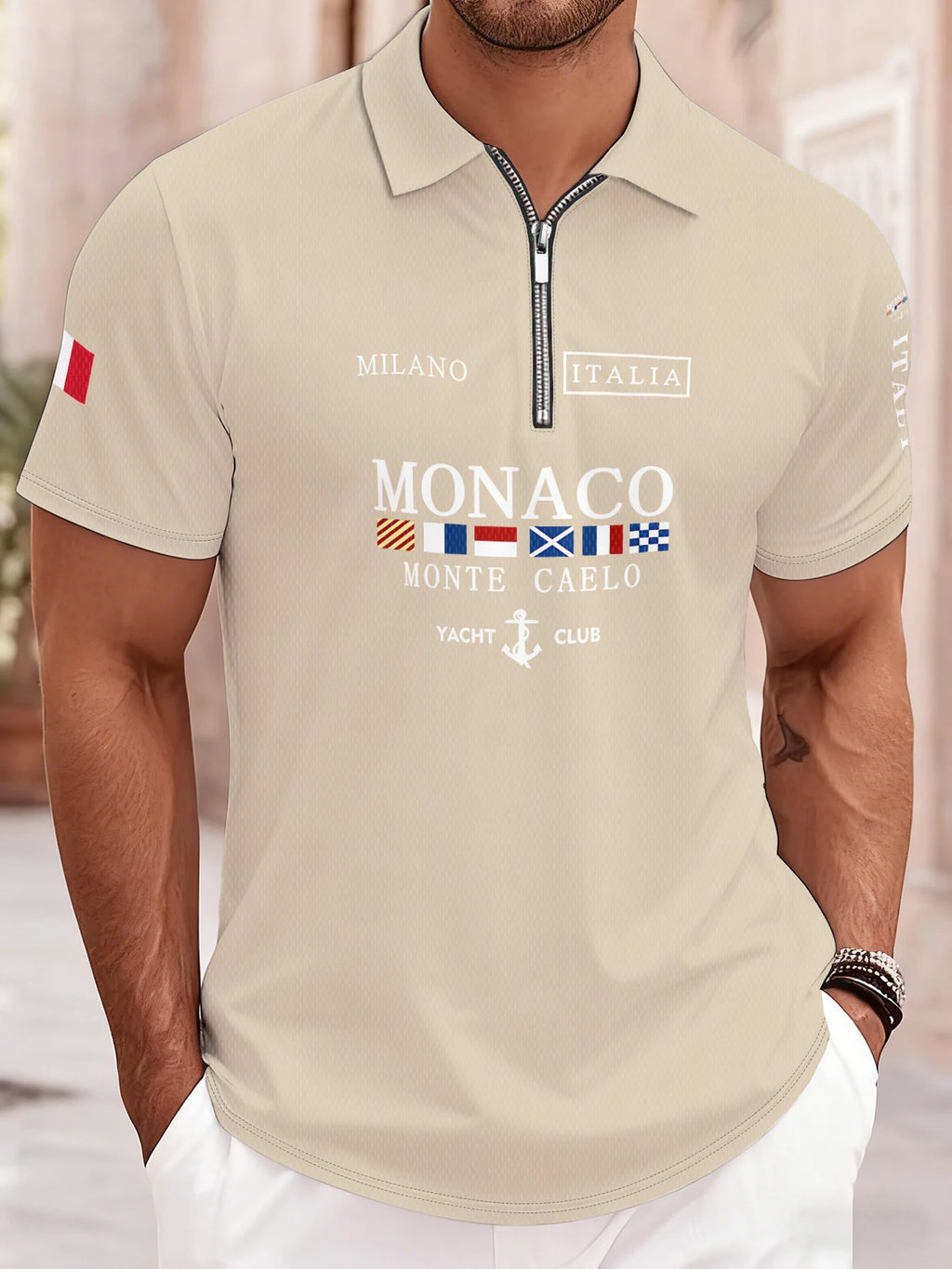 2026 Summer Men's Polo Shirt with Letter Print Breathable Lightweight