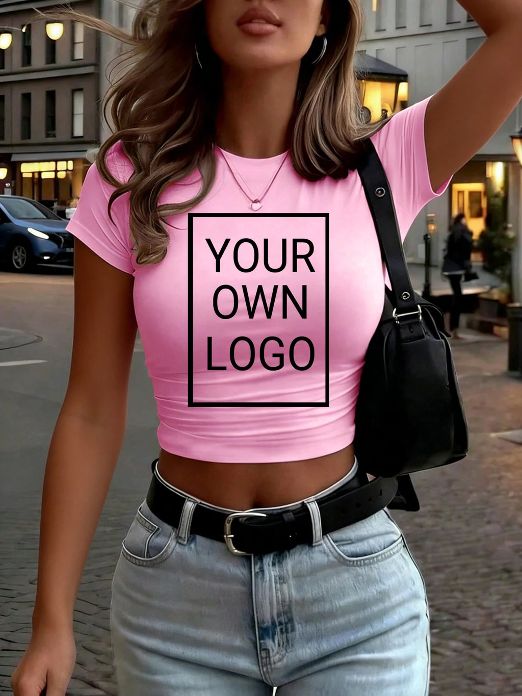 Customized The Logo Picture Women Crop T-Shirt Y2K Slim Summer Short