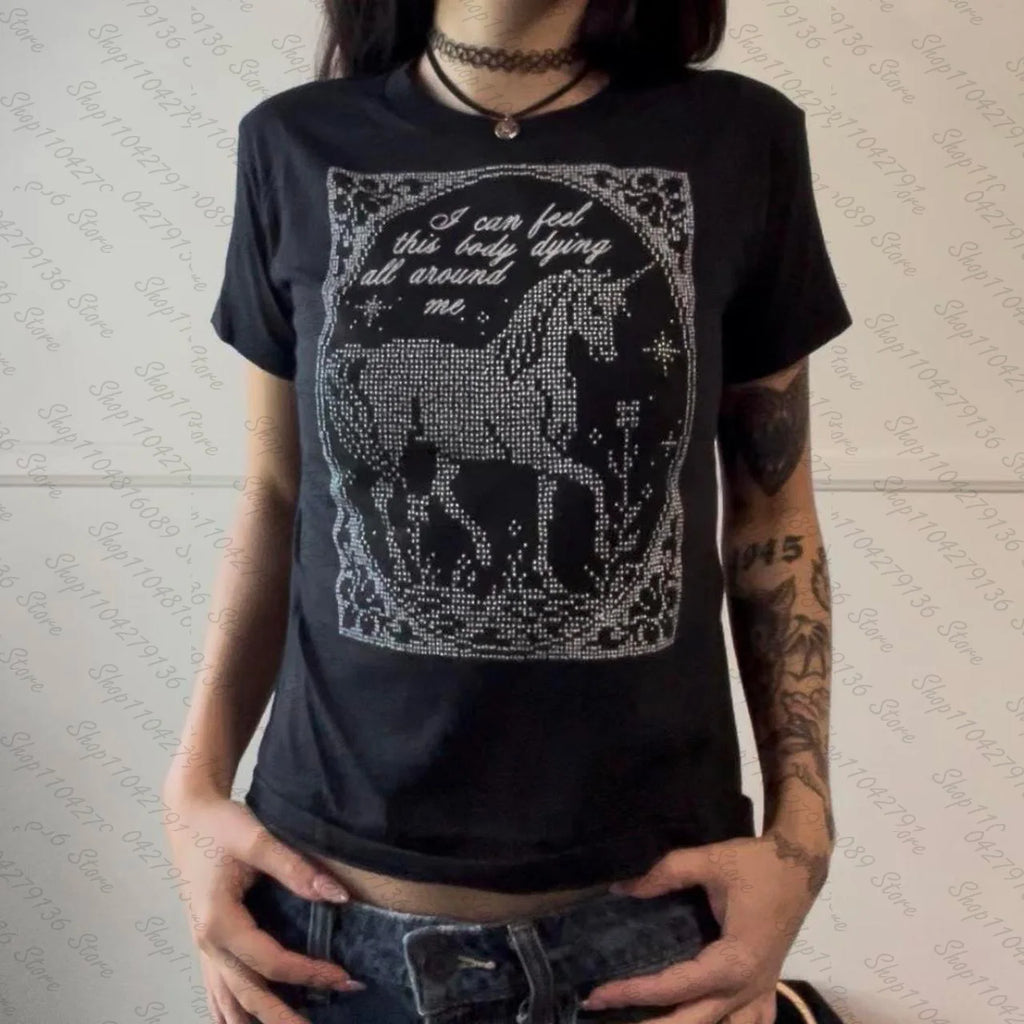 Cute Girls Tees Tops Aesthetic Graphic Tees Tops Y2k Style Women