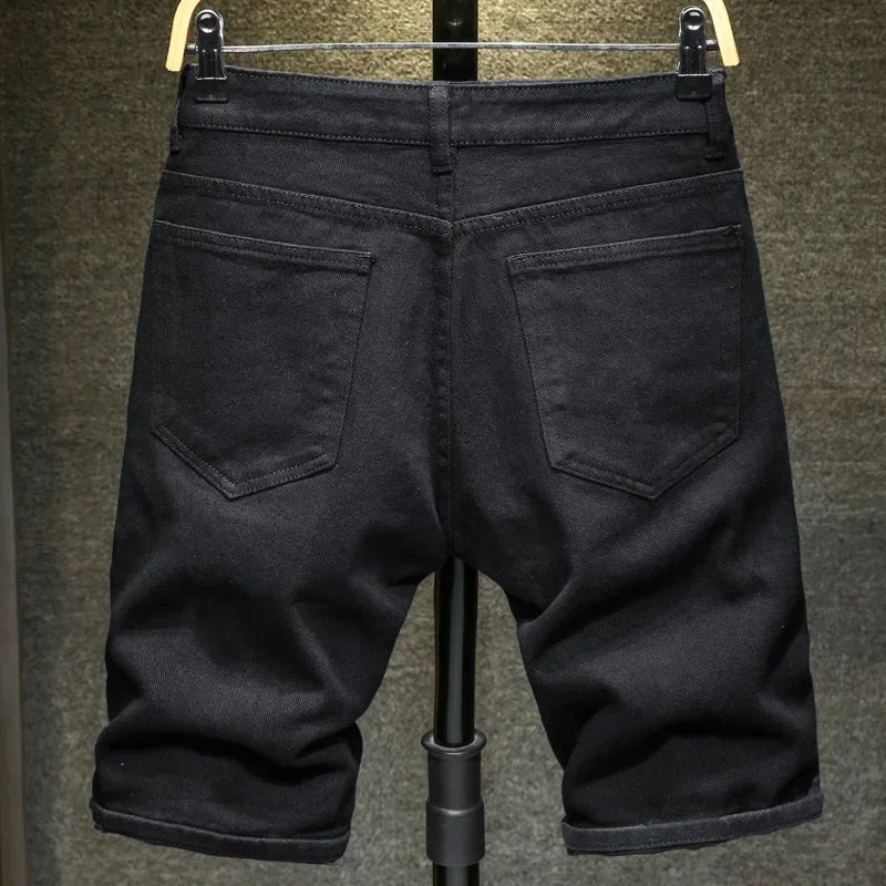 2024 New Summer Men's Casual Fashion Straight Denim Shorts Simple