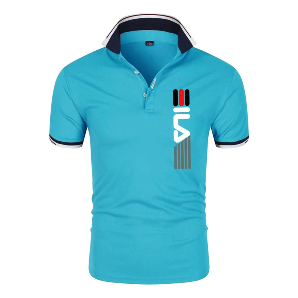 2025Summer New Men's Lapel Anti-pillin Polo Shirt printing  Short