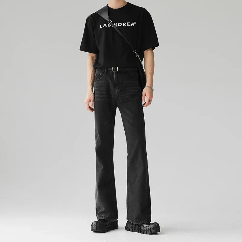 Men Fashion Micro-Flare Casual Vintage Jeans Men Comfortable Versatile