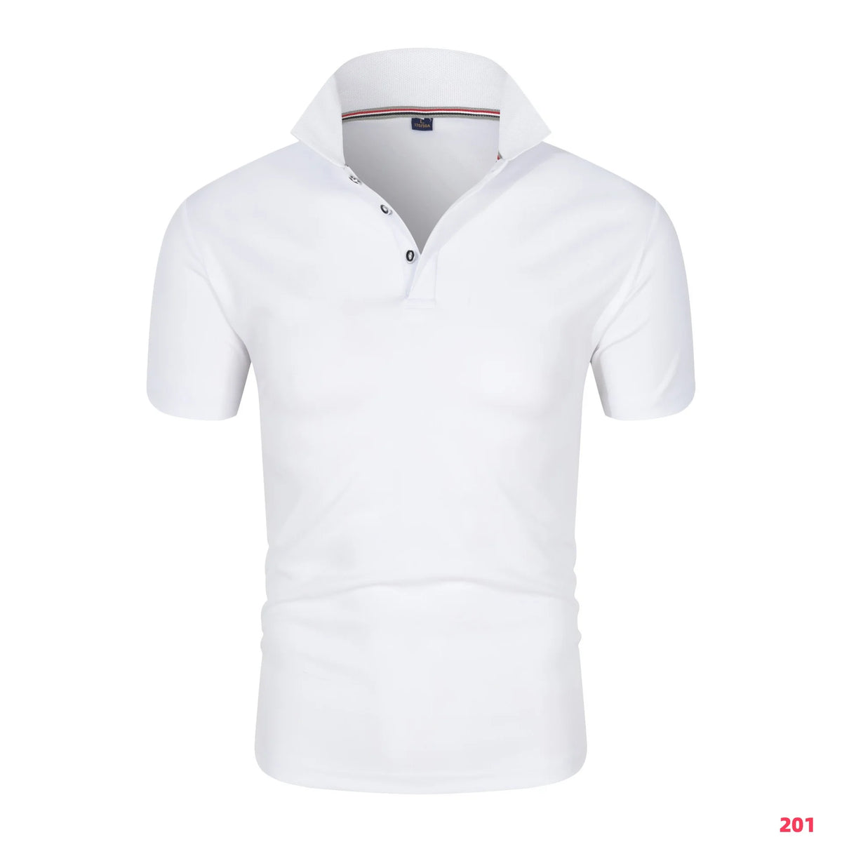 2025 New Men's Collar T-Shirt White Casual Short Sleeved Golf Collar