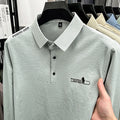 Mens Long Sleeve Polo Shirt Casual Business Tops Embroidery Turndown