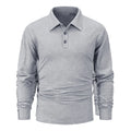 Men's Business Casual Long Sleeve Polo T-shirt Spring Summer Solid