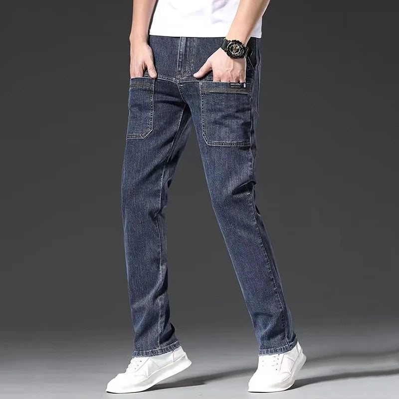 Men's Daily Multi Pockets Narrow Leg Denim Pants Designer Brand Hot