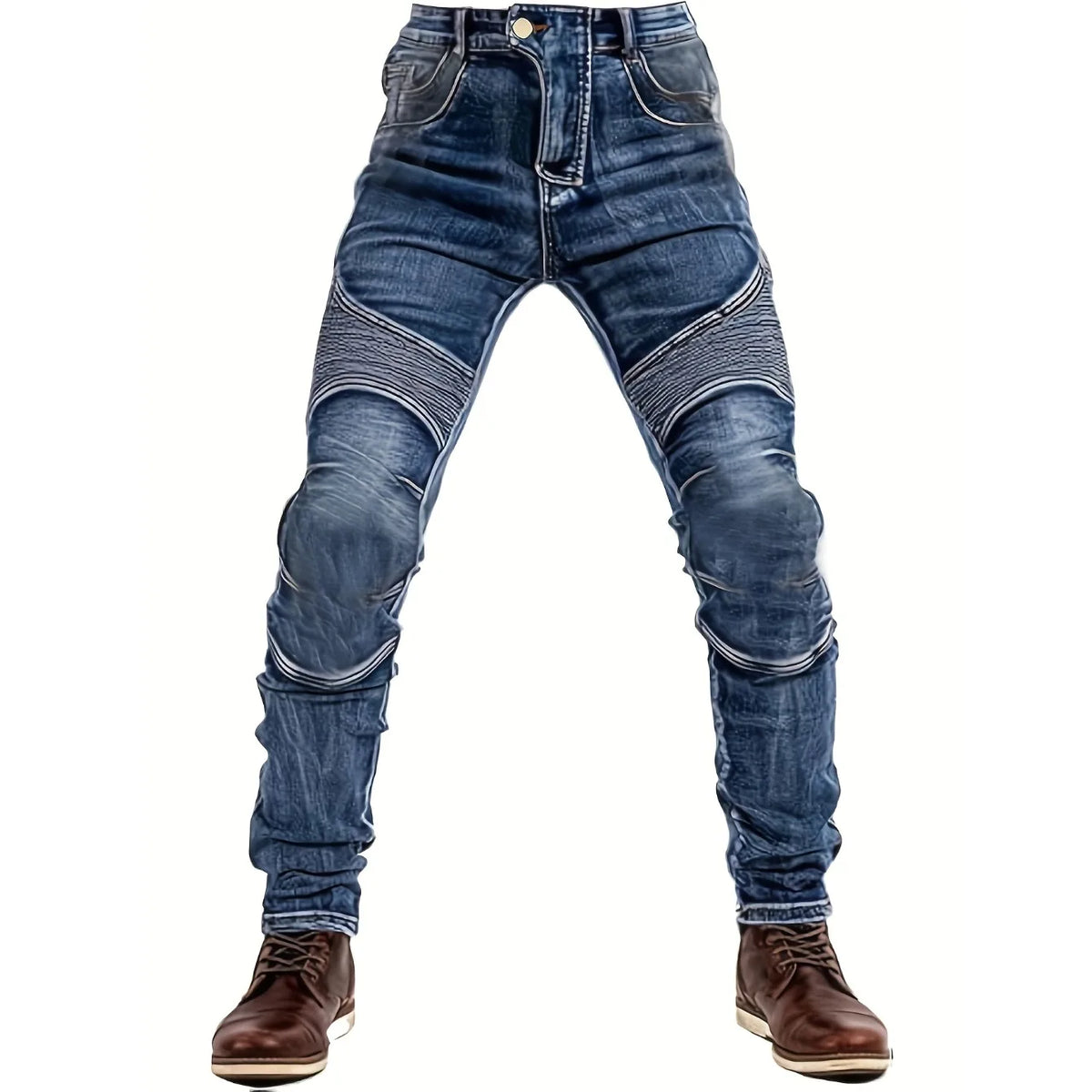 FY10011 Men's Slim-Fit Fashion Stone-Washed Jeans Cargo Jeans Mens