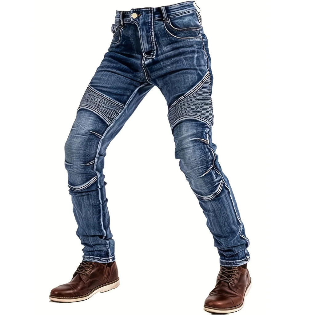 FY10011 Men's Slim-Fit Fashion Stone-Washed Jeans Cargo Jeans Mens