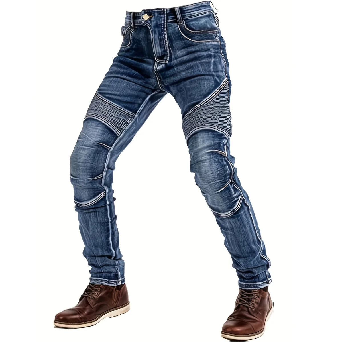 FY10011 Men's Slim-Fit Fashion Stone-Washed Jeans Cargo Jeans Mens