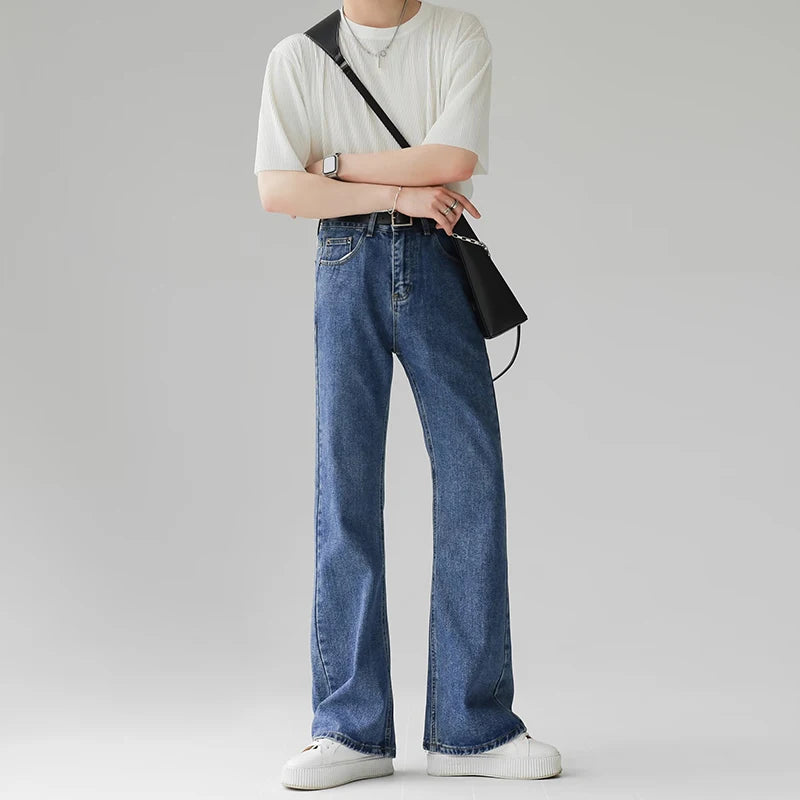 Men Fashion Micro-Flare Casual Vintage Jeans Men Comfortable Versatile