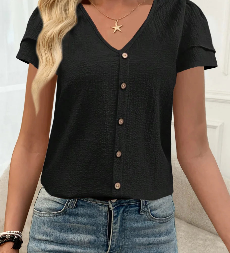Temperament Loose Woman Shirt Fashion Casual Blouse Elegant short