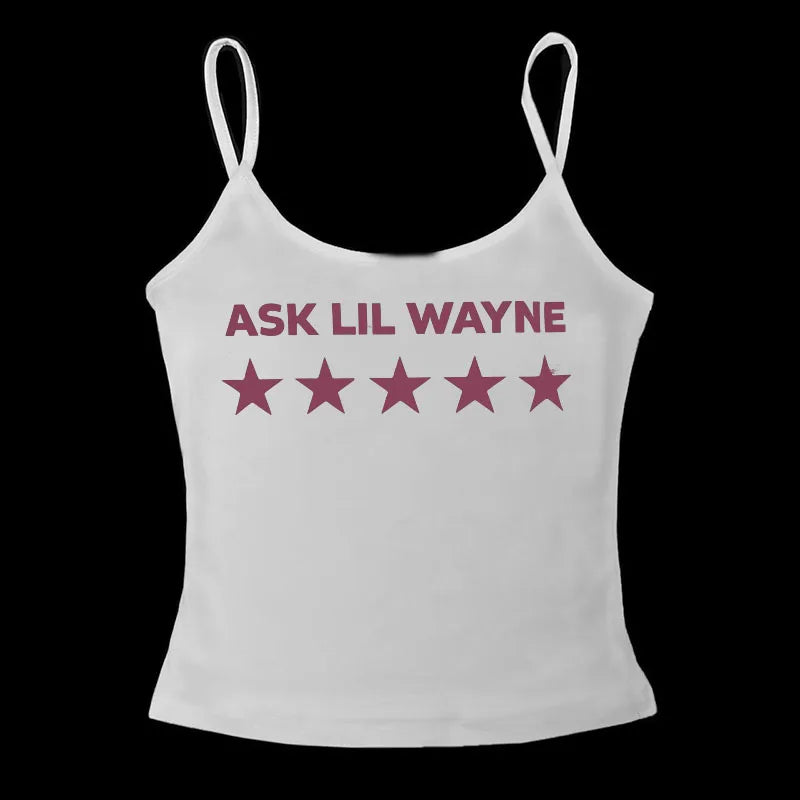 Retro 2000s Stars pattern T-Shirt Summer Vintage Gothic Crop Tops