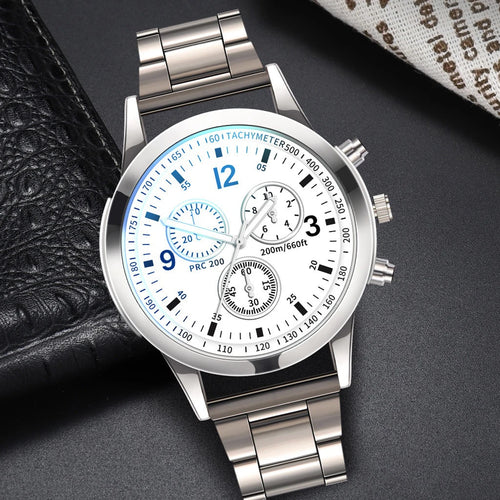 1/2PCS Men Business Watches Fashion Men's Steel Band Quartz Watch with