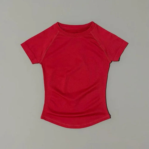 Short Sleeve Seamless Yoga Top Women Quick Dry Breathable Slim Fit