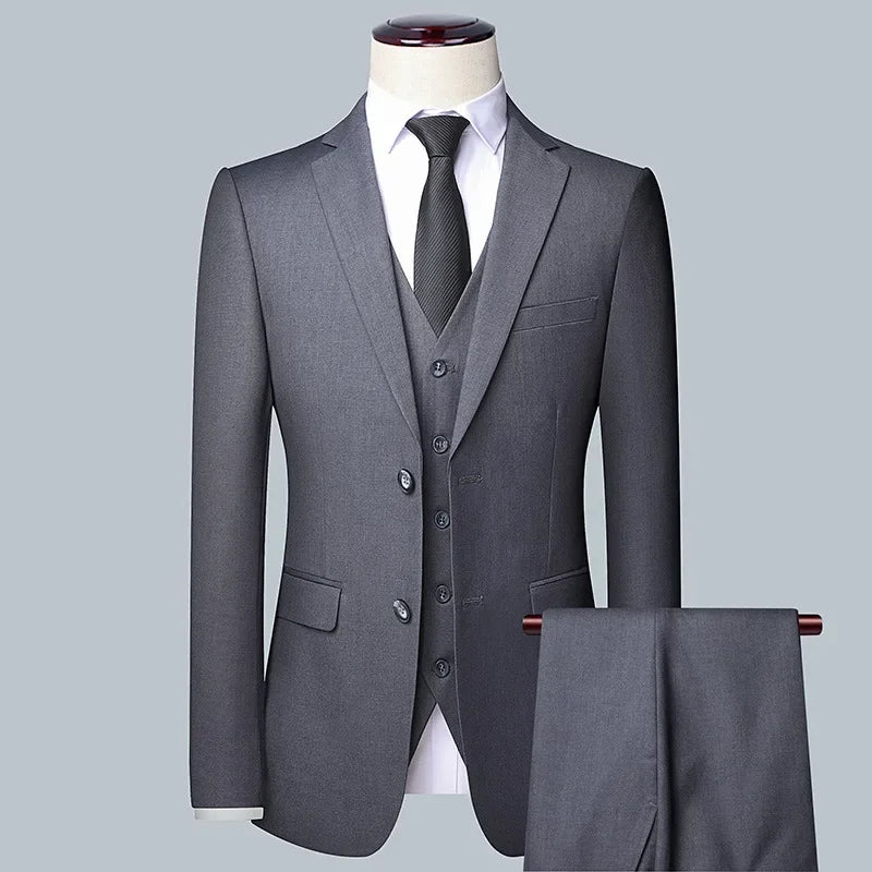 Suit Boutique Men's Fashion Business (Blazer+ Vest + Trousers)