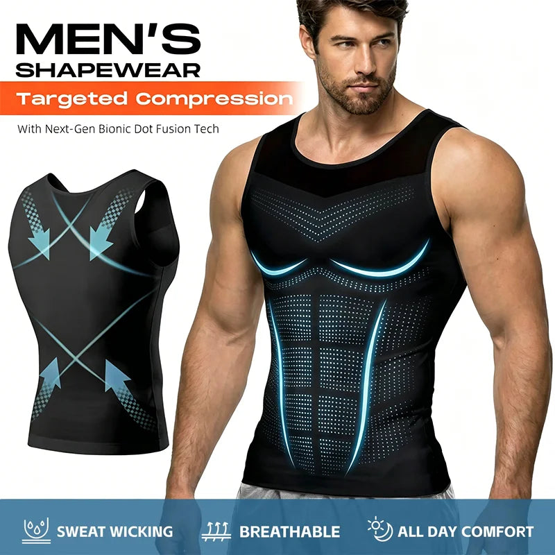 Men's Tight Vest Solid Leisure Sports Fitness High Stretch Running