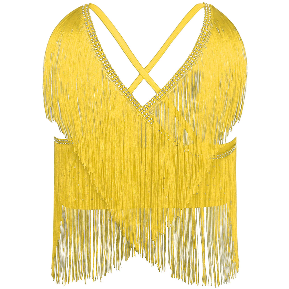 Womens Latin Cha-Cha Dance Performance Competition Costume V-Neck