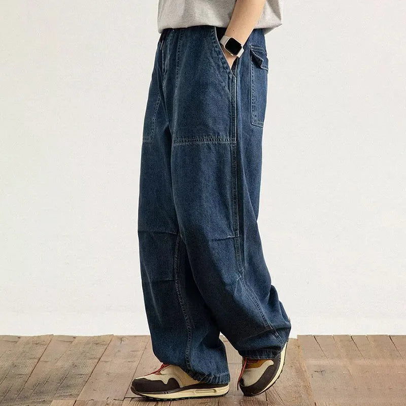 Spring And Autumn Japanese Style Oversized Straight Leg Jeans Loose