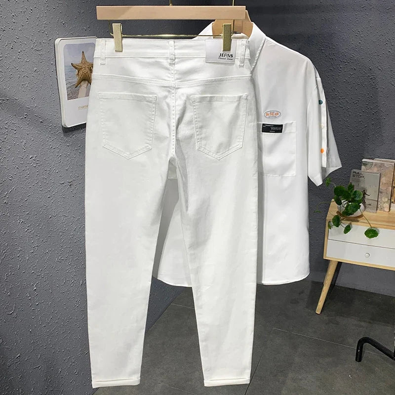 2024 Spring and Autumn New Men's Street Casual Fashion Jeans Straight