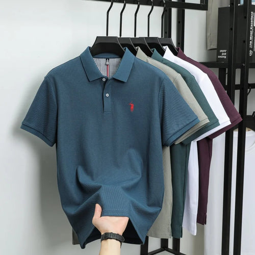 100% pure cotton men's breathable short sleeve T-shirt high-end luxury