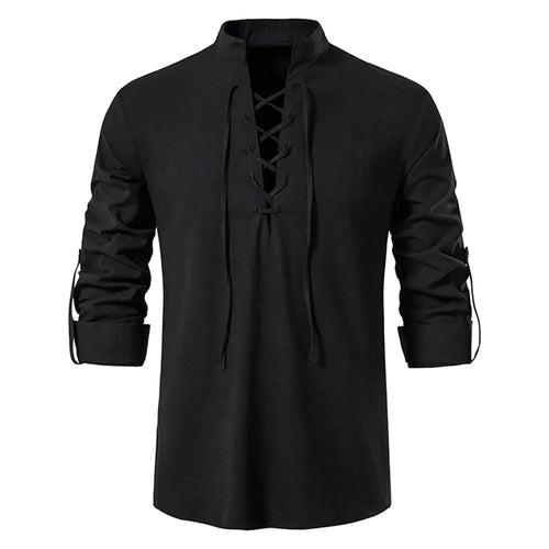 King Billion Men's Shirts Casual Men Cotton Linen Long Sleeve T-shirt