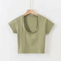 Summer Sexy T Shirt Tops for Women Clothes Stretch Slim Tees Shirt