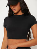 Tight Tops Sexy Crop T-Shirt Summer Woman Short Sleeve Breathable