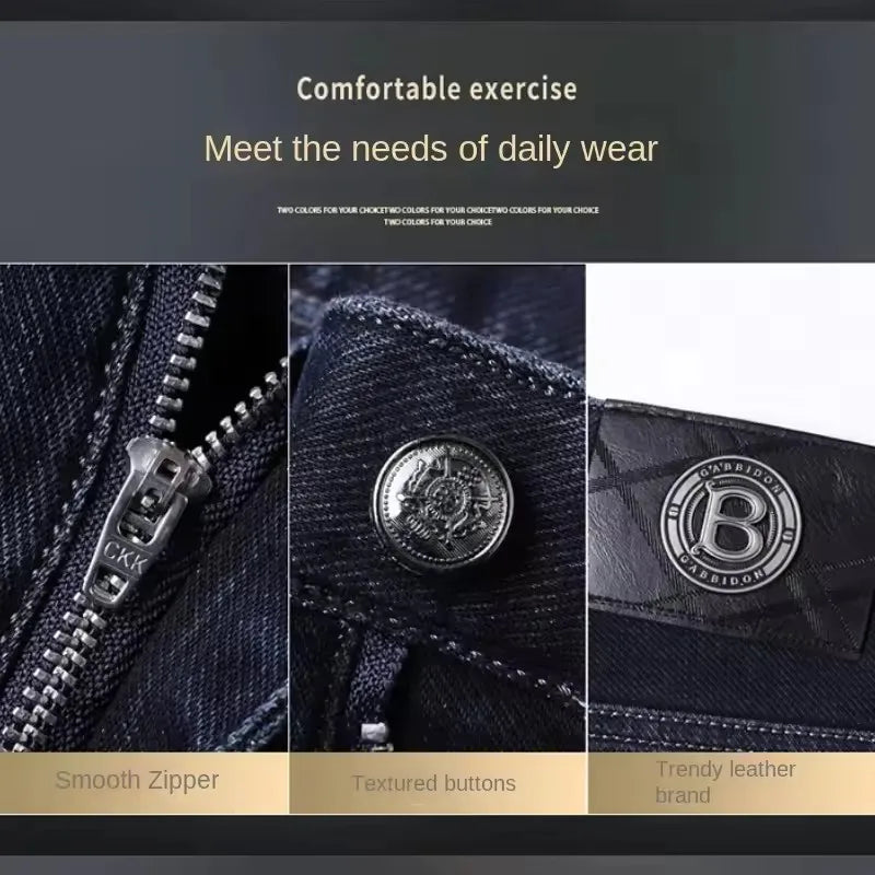 Men's Straight-leg Jeans High-quality Light Luxury Embroidered Casual