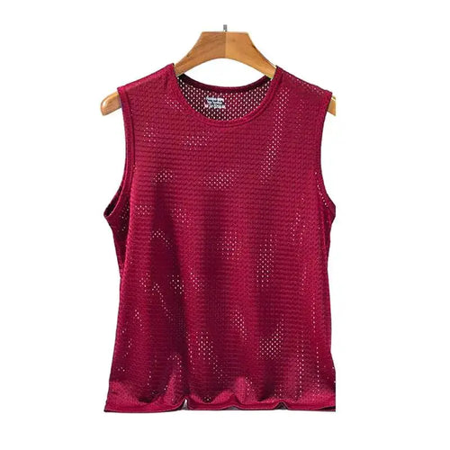 1 PC Men's Ice Silk Mesh Tank Tops Gym Stringer Transparent