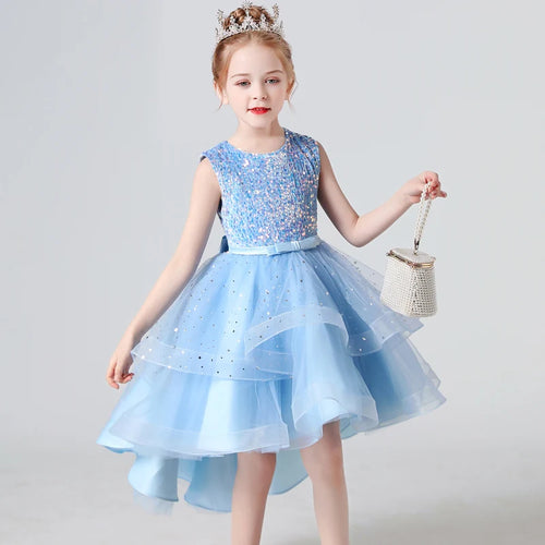 2023 Hot style Summer Sequin Lace Tuxedo Wedding Dress for girls 3-13