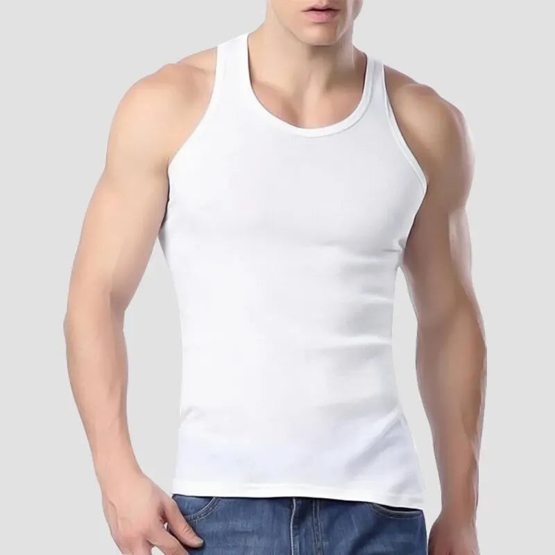 2025 New Men's Summer Lightweight Cotton Tight Vest Sports Casual