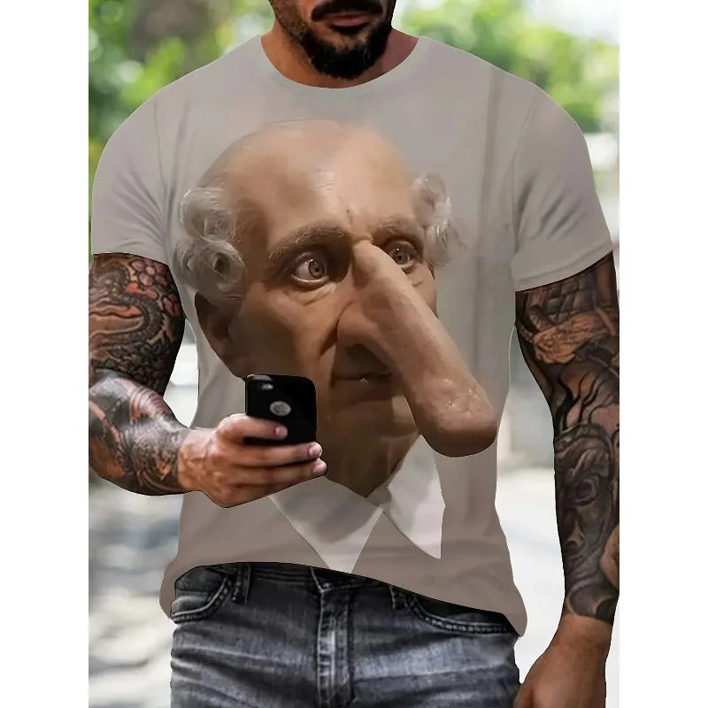 Summer Fun for Men's T-Shirt 3D Graphic Abstract Stylish O-Neck Short