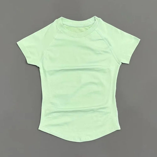 Short Sleeve Seamless Yoga Top Women Quick Dry Breathable Slim Fit