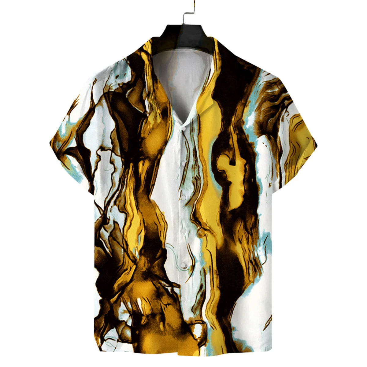 Men's short-sleeved Cuban collar casual shirt men's personalized