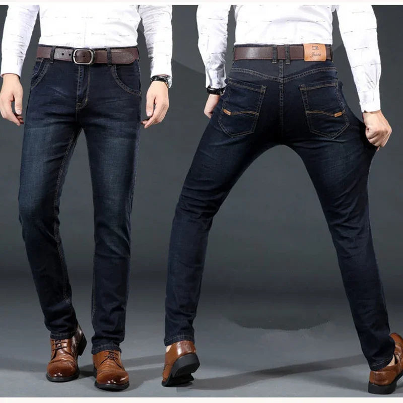 New Men Light Luxury Stretch Slim Fit Pants Comfortable Soft Business