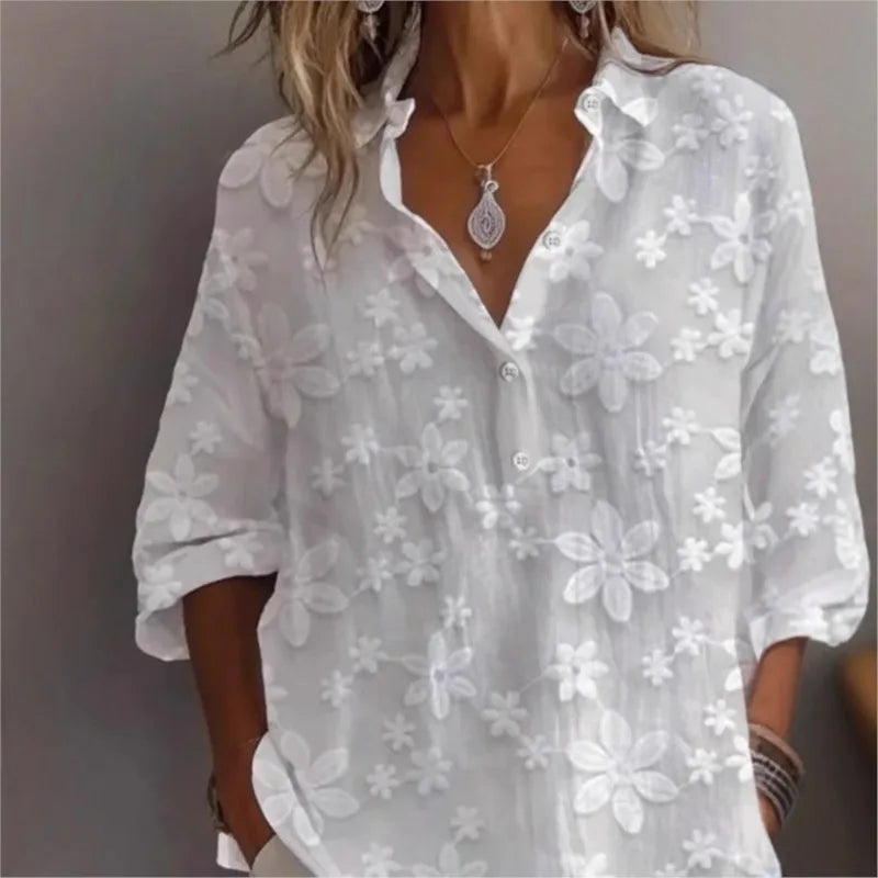 Fashion Blouses Women's Simple And Casual Solid Color V-neck