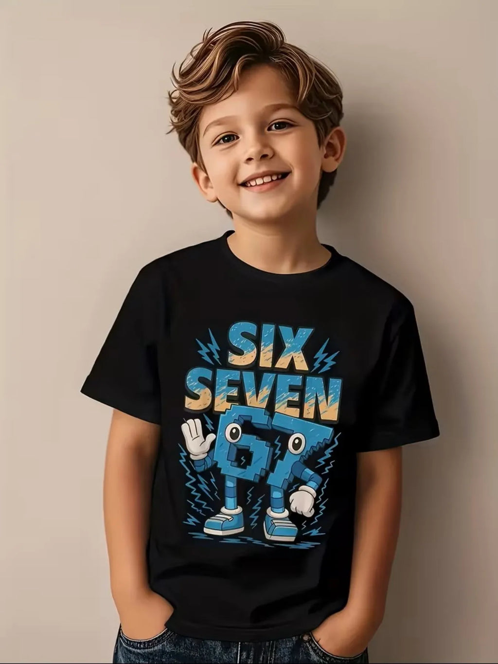 Funny Six Seven Italian Brainrot 67 Number Graphic Print T-Shirt