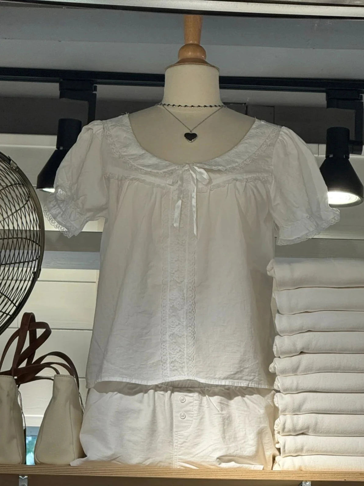 Lace Patchwork Thin T-shirt Blouse Woman Summer Bow Peter pan Collar