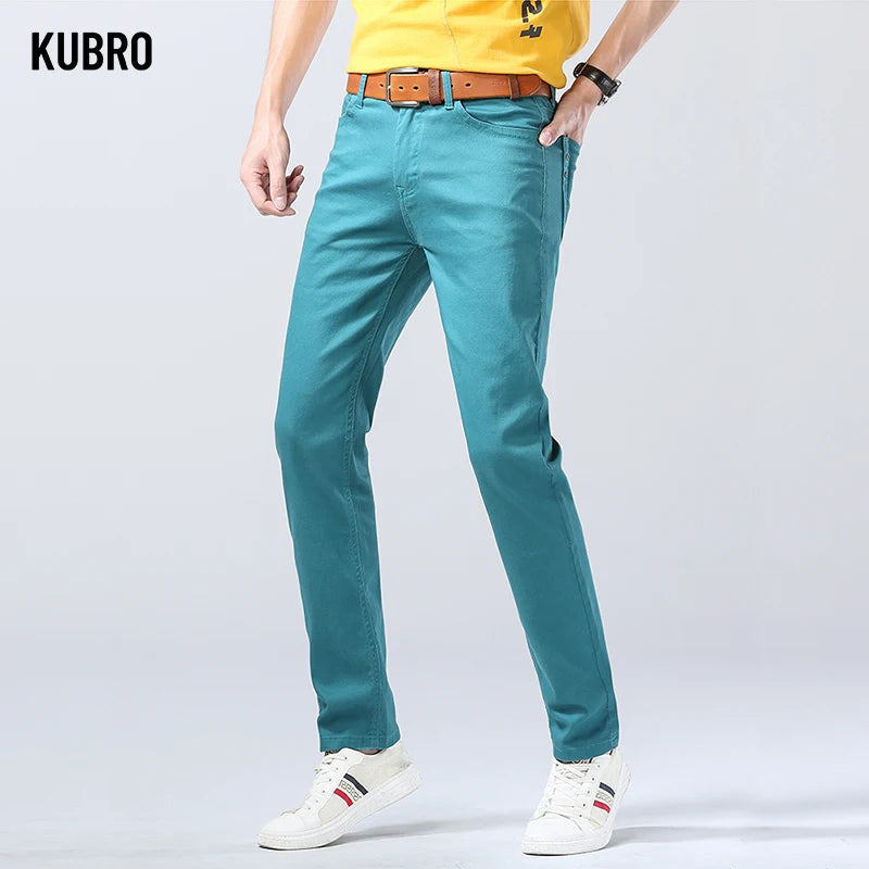 2024 Autumn New Men's Bright Stretch Fit Jeans Trendy Denim
